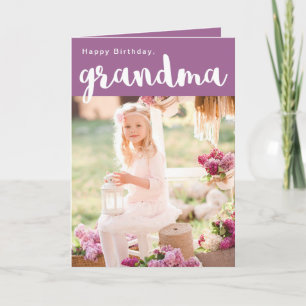 Sweet Lila Grattis på födelsedagen Grandma Photo Kort
