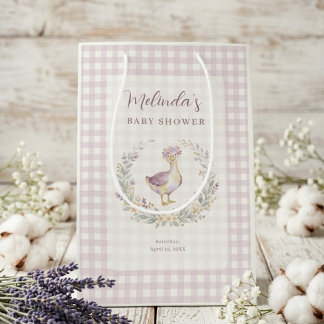 Sweet Lilac Gingham Baby Goose Baby Shower LPM26