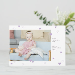 Sweet Lilac Hearts Glad Alla hjärtans dag Foto Julkort