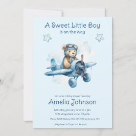 Sweet Little Boy on the Way Baby Shower Inbjudningar
