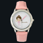 Sweet Little Brunette Ballet Dancer Armbandsur<br><div class="desc">Den här fina klockan har en snygg vektorbild av en söt ballerina och kan vara personlig med din lilla flickas namn,  monogram,  inledande text eller valfri perfekt för anpassningsbar.</div>