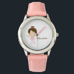 Sweet Little Brunette Ballet Dancer Armbandsur<br><div class="desc">Den här fina klockan har en snygg vektorbild av en söt ballerina och kan vara personlig med din lilla flickas namn,  monogram,  inledande text eller valfri perfekt för anpassningsbar.</div>