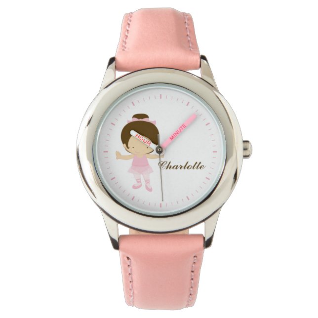 Sweet Little Brunette Ballet Dancer Armbandsur (Framsida)