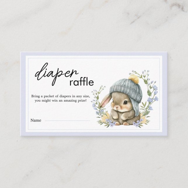 Sweet Little Bunny Botanical Diaper Raffle Tilläggskort (Framsida)