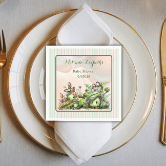 Sweet Little Caterpillar Garden Baby Shower Party Pappersservett