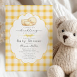Sweet Little Duckling Baby Shower Invitation Inbjudningar<br><div class="desc">Celebrate the upcoming arrival with this adorable “A Sweet Little Duckling Is on the Way” baby shower invitation. This charming design features a sleepy watercolor duckling set against a cheerful yellow gingham background, creating a warm and whimsical farmhouse feel. The elegant scalloped frame and soft script typography add a timeless...</div>
