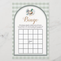 Sweet Little Duckling Gingham Baby Shower Bingo
