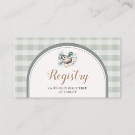 Sweet Little Duckling Gingham Baby Shower Registry Tilläggskort
