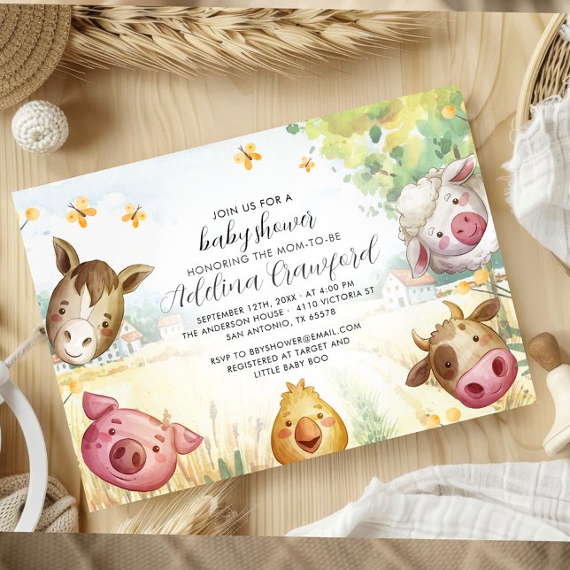 Sweet Little Farm Baby Shower Invitation Inbjudningar (Skapare uppladdad)