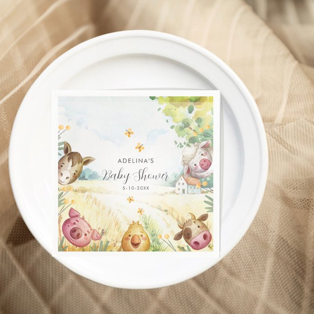 Sweet Little Farm Baby Shower  Pappersservett (.)