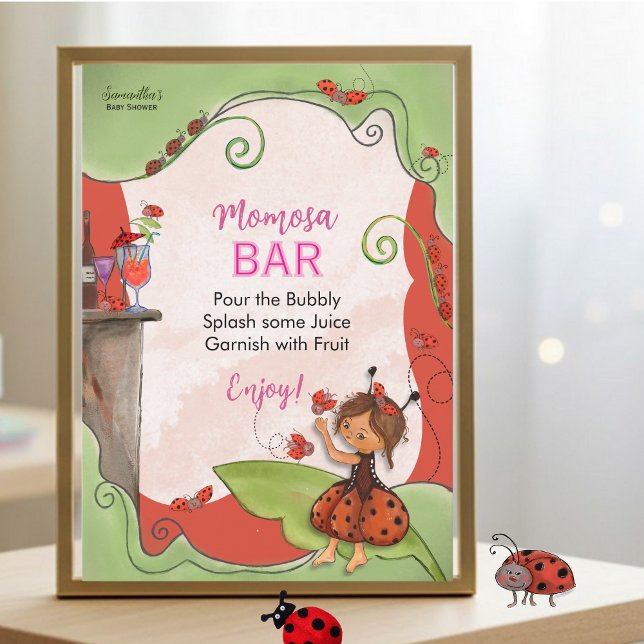Sweet Little Lady Momosa Bar Sign Inbjudningar (Sweet Little Lady Momosa Bar Sign Invitation)