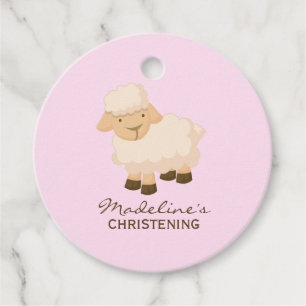 Sweet Little Lamb Baby Christening Gåvor Etiketter