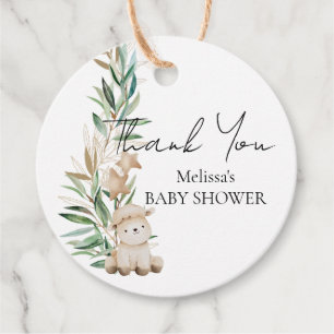 Sweet Little Lamb First Birthday Greenery Gåvor Etiketter