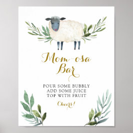 Sweet Little Lamb Greenery Momosa Pub Poster