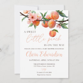Sweet Little Peach Baby Shower Inbjudningar
