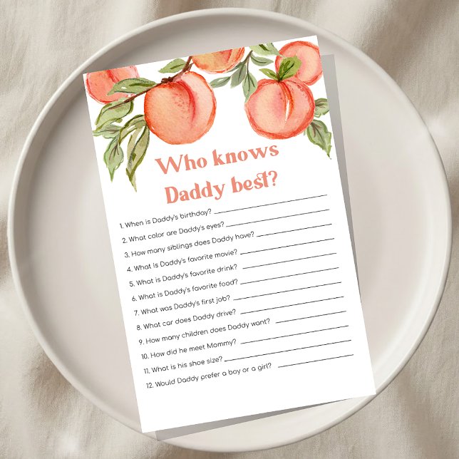 Sweet Little Peach Baby Shower Who knows Dad Game (Skapare uppladdad)