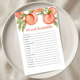 Sweet Little Peach Baby Shower Word Scramble Game