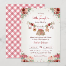 Sweet Little Pumpkin Autumn Baby Shower Invitation