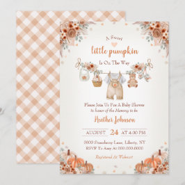 Sweet Little Pumpkin Autumn Baby Shower Invitation Inbjudningar