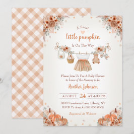 Sweet Little Pumpkin Autumn Baby Shower Invitation Inbjudningar