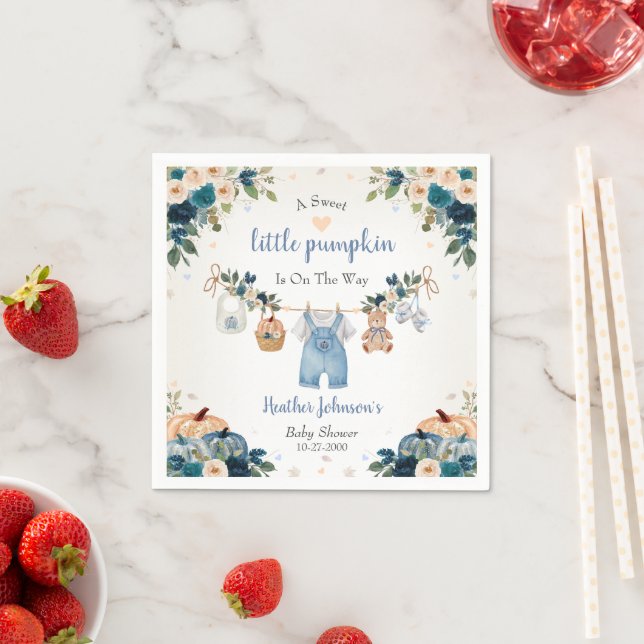 Sweet Little Pumpkin Autumn Baby Shower Pappersservett (Insitu)