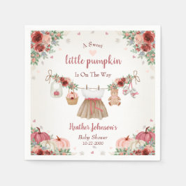 Sweet Little Pumpkin Autumn Baby Shower Pappersservett