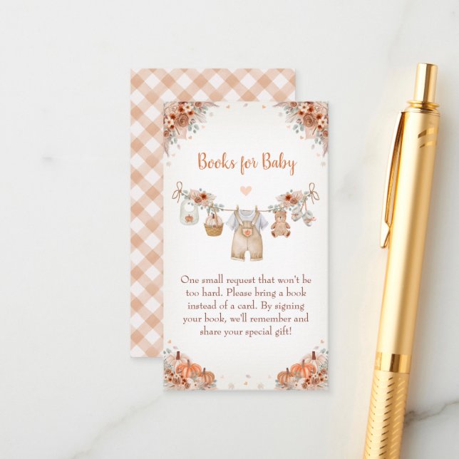 Sweet Little Pumpkin Autumn Baby Shower  Tilläggskort (Fram/Back In Situ)