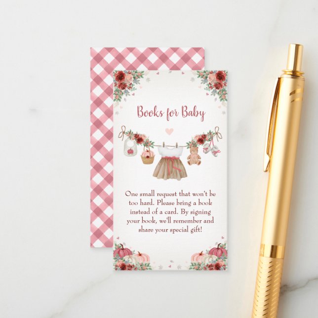 Sweet Little Pumpkin Autumn Baby Shower  Tilläggskort (Fram/Back In Situ)