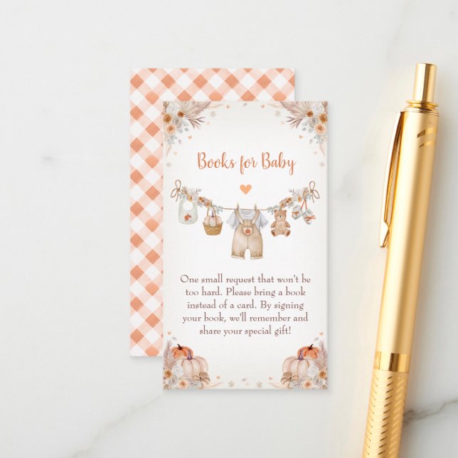 Sweet Little Pumpkin Autumn Baby Shower  Tilläggskort (Fram/Back In Situ)