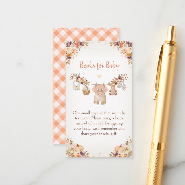 Sweet Little Pumpkin Autumn Baby Shower Tilläggskort (Fram/Back In Situ)