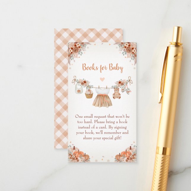 Sweet Little Pumpkin Autumn Baby Shower  Tilläggskort (Fram/Back In Situ)