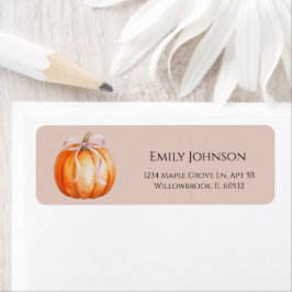 Sweet Little Pumpkin Girl Baby Shower Returadress Etikett