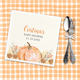 Sweet Little Pumpkin is on her Way, Baby Shower Pappersservett