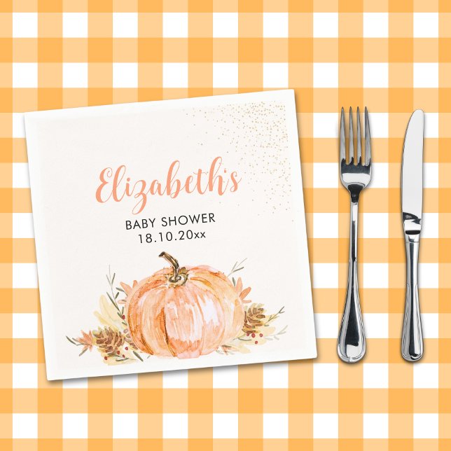 Sweet Little Pumpkin is on her Way, Baby Shower Pappersservett (Skapare uppladdad)
