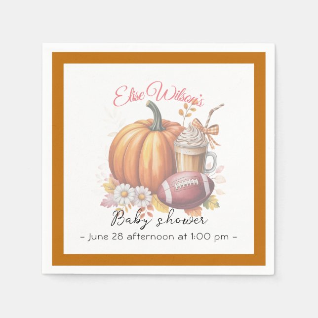 Sweet little pumpkin is on the way pappersservett (Framsidan)