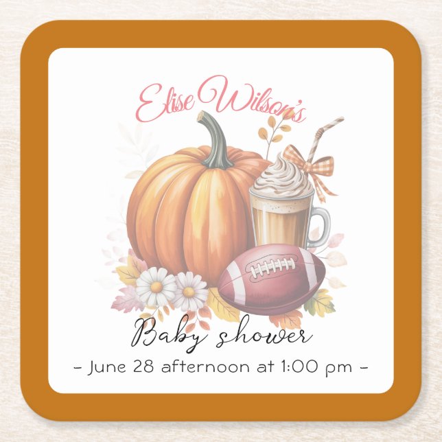 Sweet little pumpkin is on the way underlägg papper kvadrat (Framsidan)