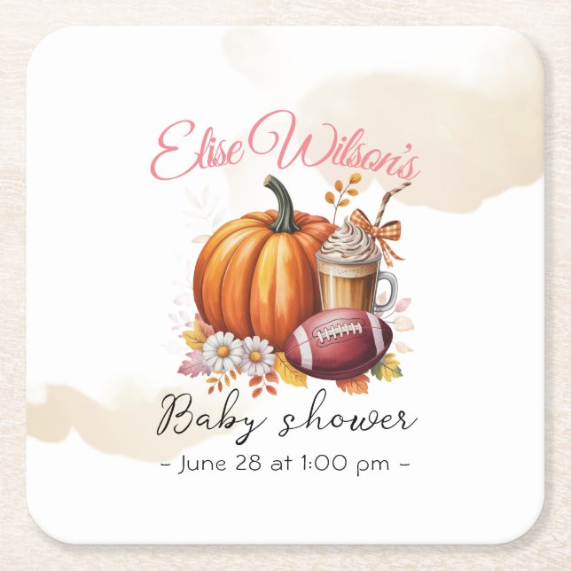 Sweet little pumpkin is on the way underlägg papper kvadrat (Framsidan)