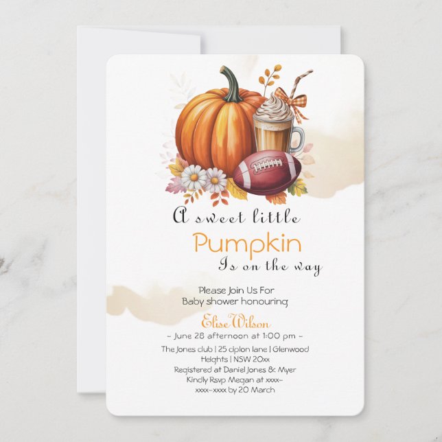 Sweet Little pumpkin latte is on the way  Inbjudningar (Framsida)