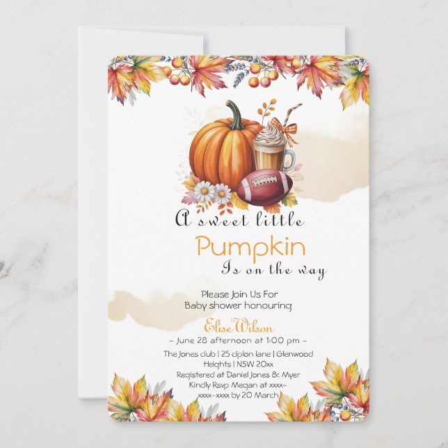 Sweet Little pumpkin latte is on the way  Inbjudningar (Framsida)