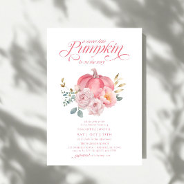 Sweet Little Pumpkin Pink Floral Fall Baby Shower Inbjudningar