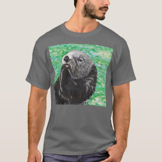 Sweet Little Sea Otter Painting T Shirt