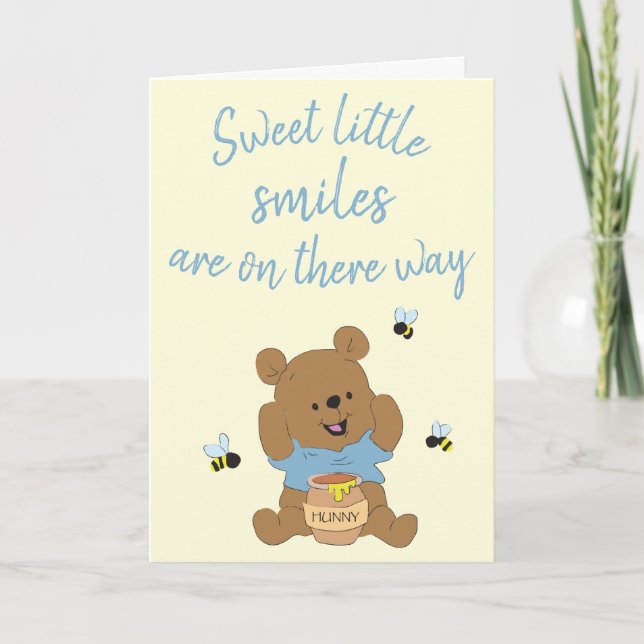 Sweet Little Smiles Bear Bumblebee Brown Kort (Framsida)