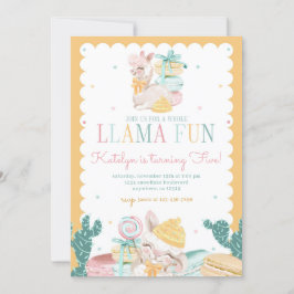 Sweet Llama Pastel Birthday Investigation with Cac Inbjudningar