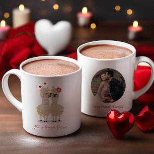 Sweet Llamas Anpassningsbar Photo Valentines day Kaffemugg