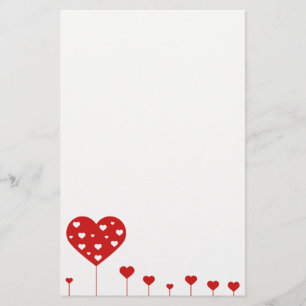 Sweet Loely Romantic Hearts Brevpapper