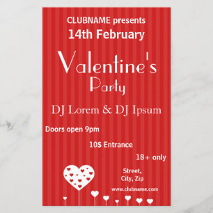 Sweet Loely Romantic Hearts Valentine Day Flygblad