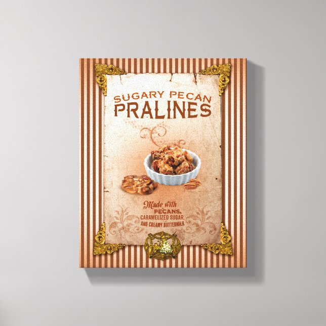 Sweet Louisiana Pecan Pralines Canvastryck (Framsida)