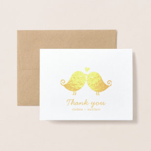 Sweet Love birds Bröllop Photo Tack Folierat Kort