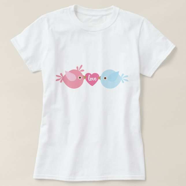 Sweet Love birds Tee Shirt (Design framsida)