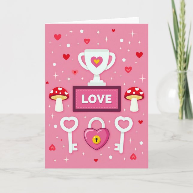 Sweet Love Key To My Heart Card Kort (Framsida)